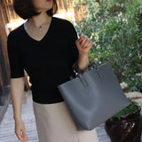 JAZZQ Reversible Genuine Leather Tote | First-Layer Cowhide