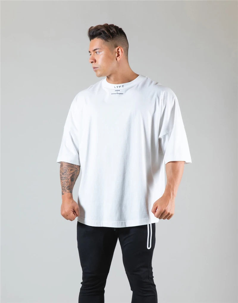 Men's Oversized Cotton Tee – Gym, Street & Everyday Style