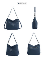 Zency Soft Cowhide Leather Winter Women's Shoulder Bag Casual Commuter High Capacity Female Crossbody Handbag Vintage Shopper