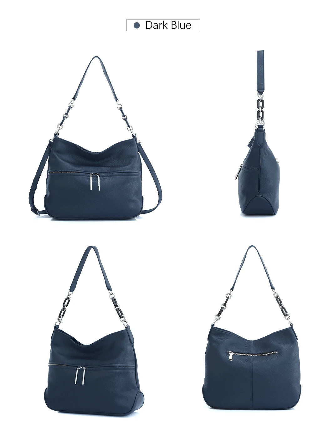 Zency Soft Cowhide Leather Winter Women's Shoulder Bag Casual Commuter High Capacity Female Crossbody Handbag Vintage Shopper