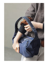 Lightweight Nylon Matching Genuine Leather Crossbody Bag High Quality Single Shoulder Bags Fashion Pleated Messenger Purses