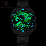 STEELDIVE SD1970J Kanagawa Turtle Full Luminous Dial Ceramic Bezel NH35 AutomaticSTEELDIVE Offical Store Mens Dive Watch