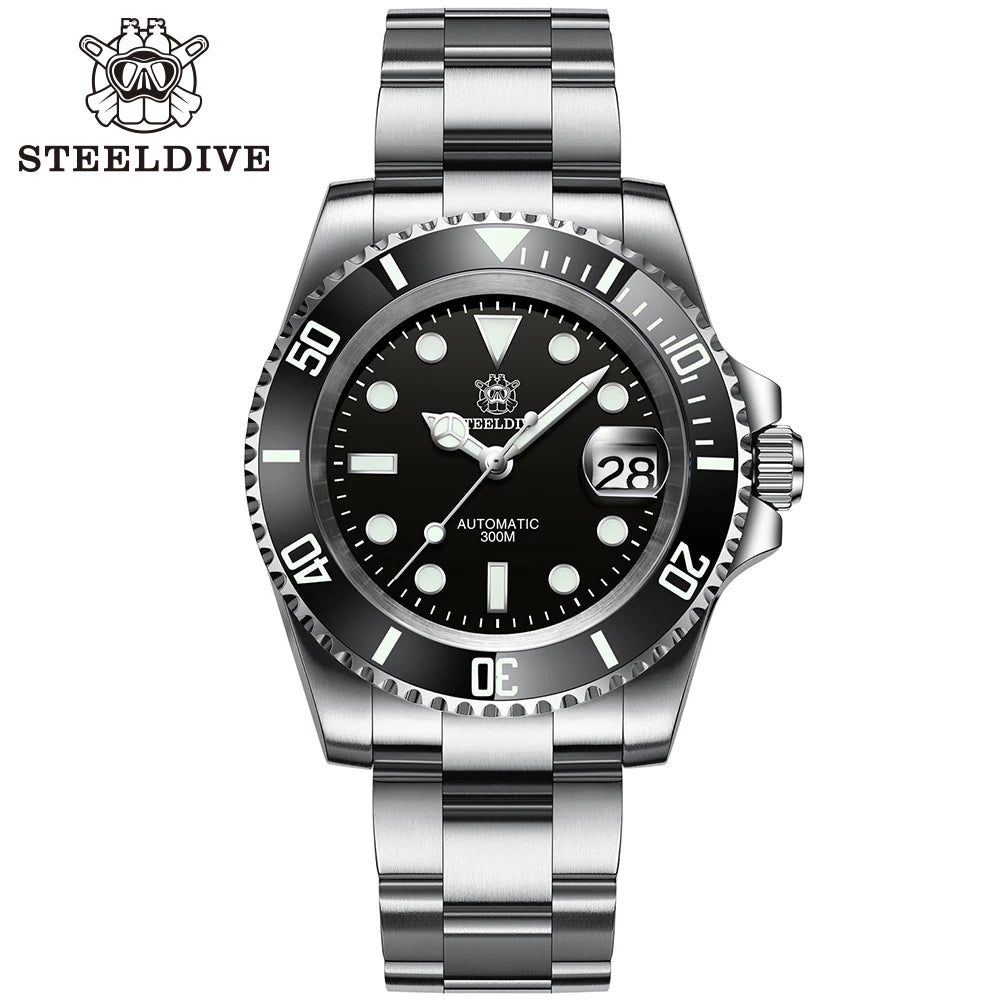 SD1953 Hot Selling Ceramic Bezel 41mm Steeldive 30ATM Water Resistant NH35 Automatic Mens Dive Watch