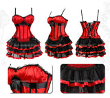 Women's Corset Dress with Straps & Lace | Plus Size Bustier Set