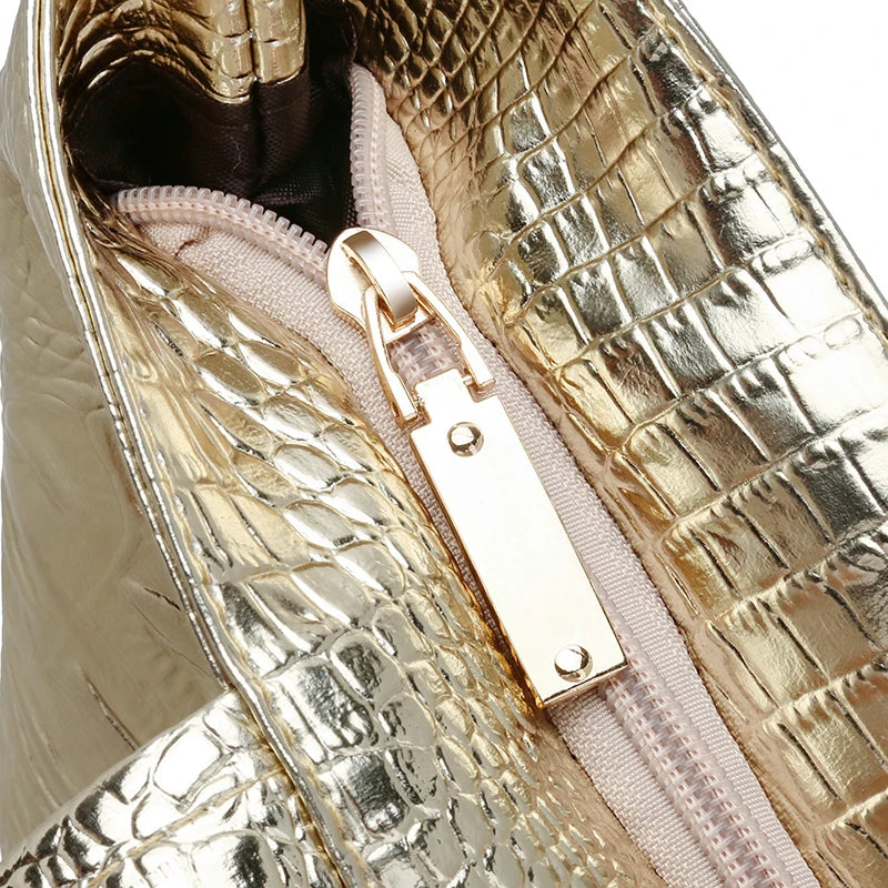 Women's Croc-Effect PU Leather Tote Bag