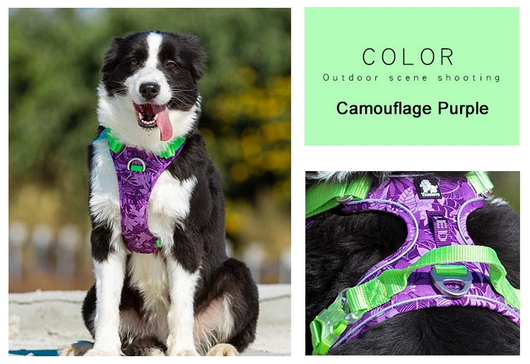 Truelove Dog Harness – Camo Reflective Nylon, All Breeds