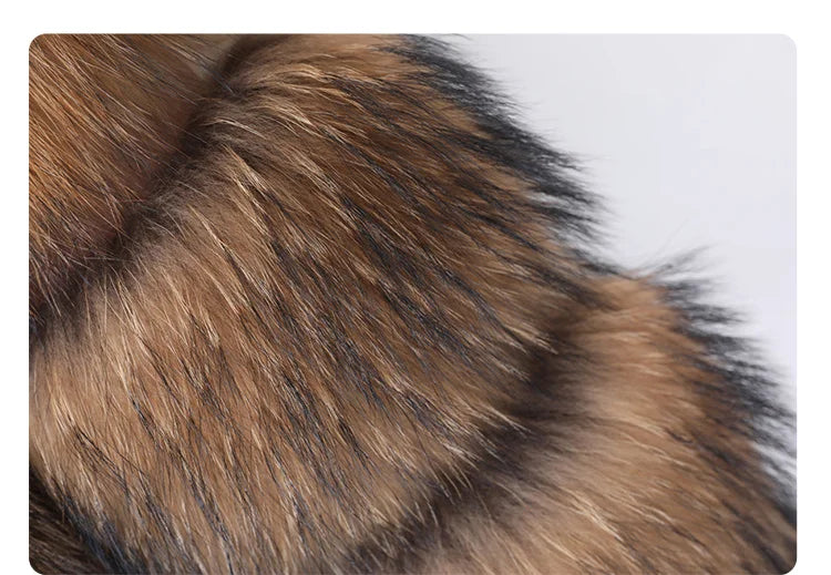 Luxury Women’s Real Raccoon & Fox Fur Jacket | Premium Winter Outerwear