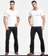 Men's Stretch Bootcut Jeans | Slim Flare Denim Trousers
