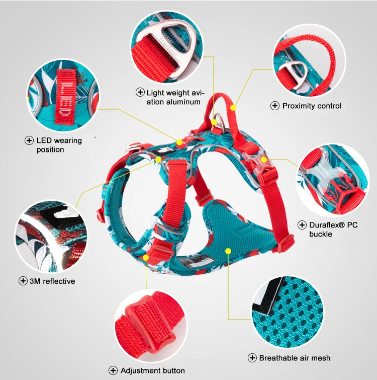 Truelove Dog Harness – Camo Reflective Nylon, All Breeds