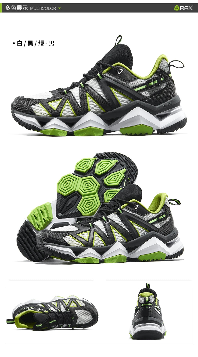 RAX Men's Hiking Shoes Spring  Outdoor Sneakers Men Breathable Mesh Trekking Boots Tactical Walking Ankle Shoes Camping Tourism