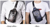 Hot Sell Men Genuine Bull Leather Vintage Coffee Triangle Chest Sling Bag Design Travel Daypack One Shoulder Crossbody Bag XB571