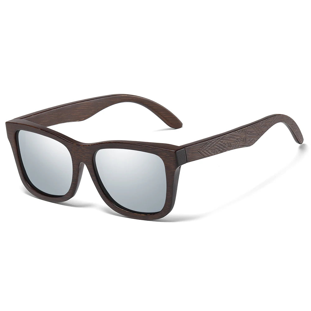GM Retro Fashion Bamboo Wood Polarized Sunglasses Driving Square Style SunGlasses Male Goggle Cat.3 Women Men Brand Designer