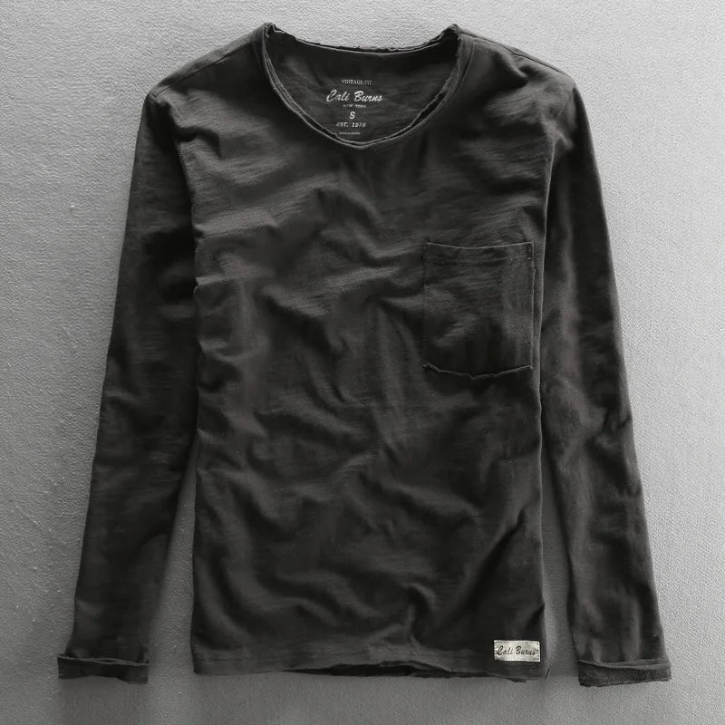 Men's Vintage Bamboo Cotton Long Sleeve Tee