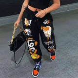 Women's Hippie Cartoon Print Joggers
