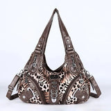 Vintage Bag Women Handbags Brown Leopard Shoulder Bag Top-handle Handbag Fashion Satchel Dumpling Shoulder Bag Tote Hobos