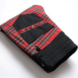 Men's Punk Patchwork Slim Denim Jeans
