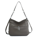 Zency Soft Cowhide Leather Winter Women's Shoulder Bag Casual Commuter High Capacity Female Crossbody Handbag Vintage Shopper