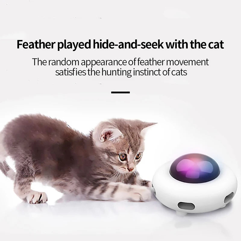 Smart UFO Interactive Cat Toy with Feather & Auto-Clean
