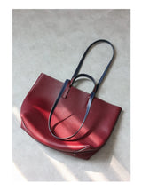 JAZZQ Reversible Genuine Leather Tote | First-Layer Cowhide