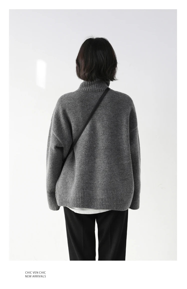 Women's Relaxed Mock Neck Knit Sweater