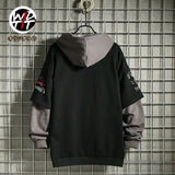 Men’s Retro Layered-Look Printed Hoodie