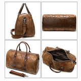 WESTAL Men's Travel Bags Hand Luggage Genuine Leather Duffle Bags Leather Luggage Travel Bag Suitcases Handbags big/Weekend Bag