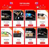 GM New Arrivals Black Wooden Polarized Sunglasses for Men Bamboo Sunglasses Red UV400 Lenses Fashion Driving Shades Carton S5523