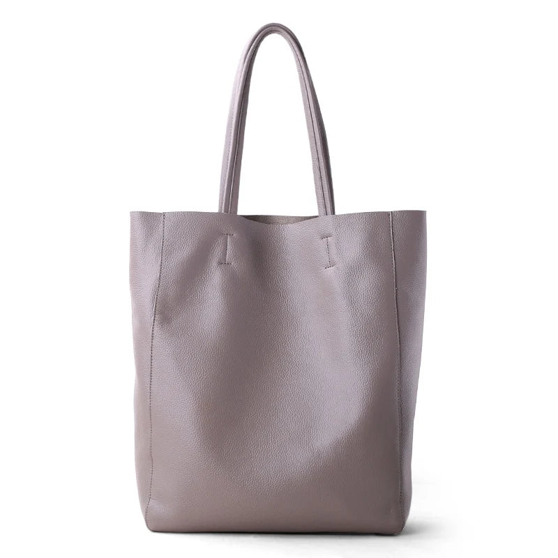 Women Luxury Bag Casual Tote Female Fashion Summer Beach Handbag Lady Popular Soft Cowhide Genuine Leather Shoulder Shopping Bag