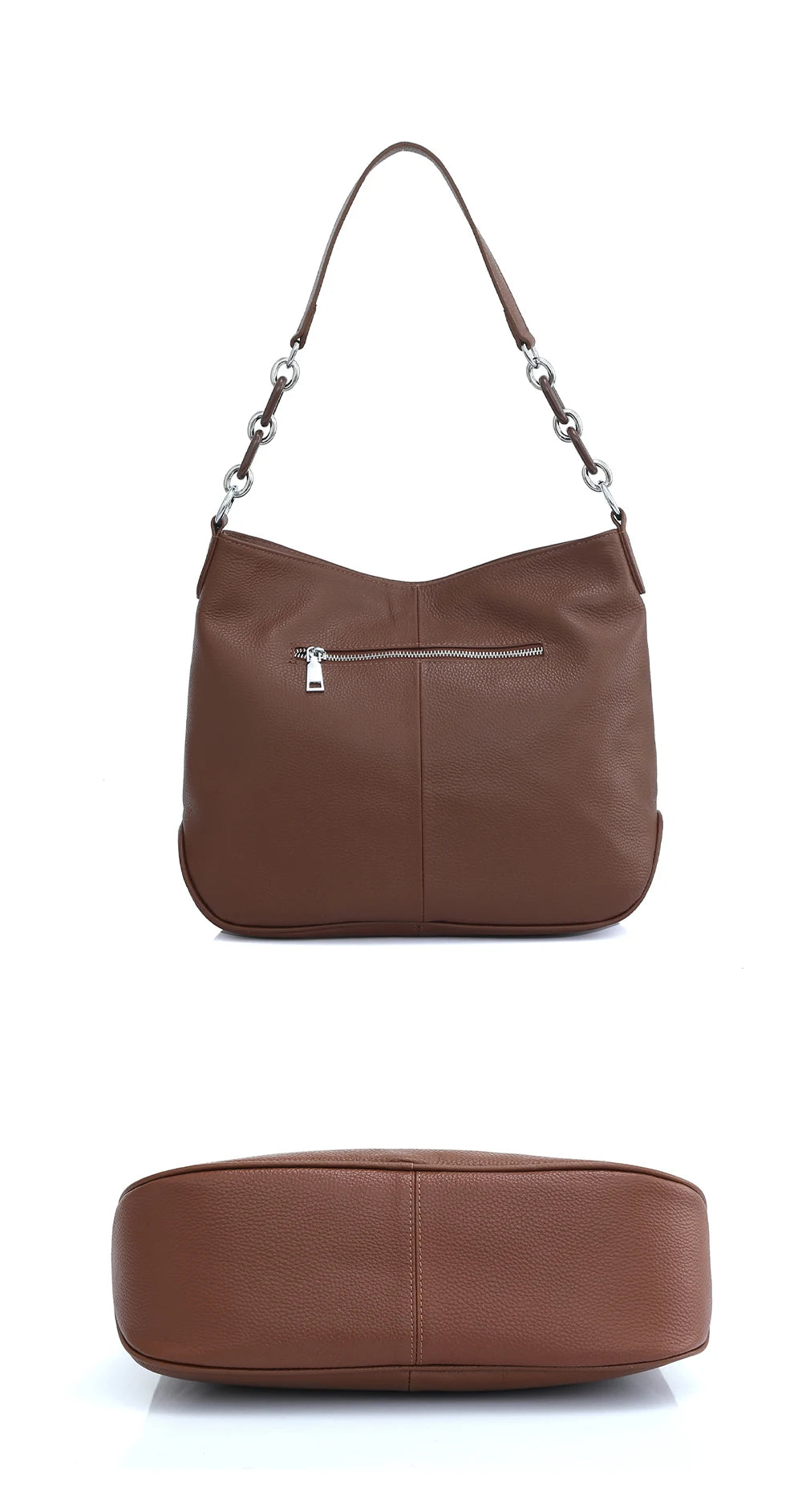 Zency Soft Cowhide Leather Winter Women's Shoulder Bag Casual Commuter High Capacity Female Crossbody Handbag Vintage Shopper