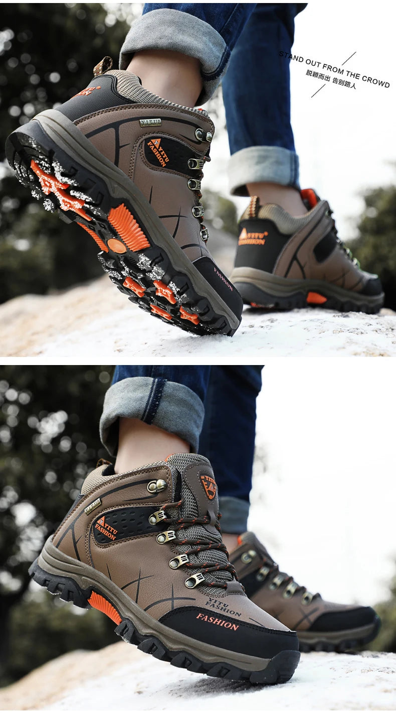 Waterproof Winter Leather Hiking Boots