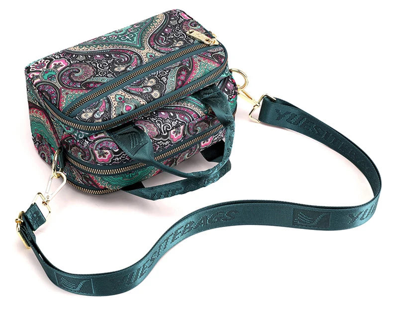 Women's Floral Nylon Crossbody Shoulder Bag