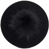 Women's Knit Beret with Oversized Pom Pom | Geebro