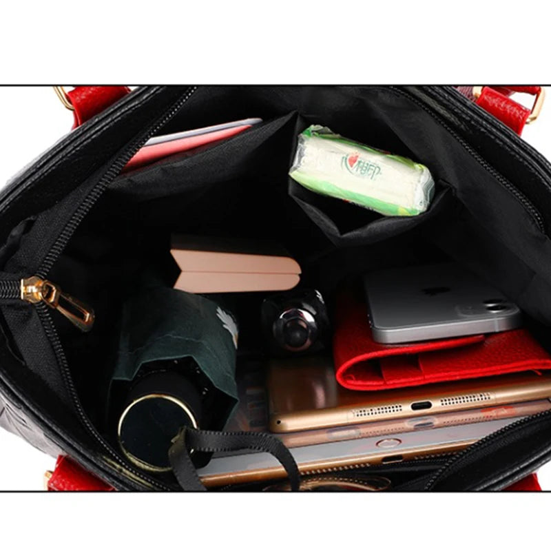 Luxury PU Leather Large Capacity Crossbody Bag – USA-Made Designer Women’s Travel Tote & Shoulder Satchel