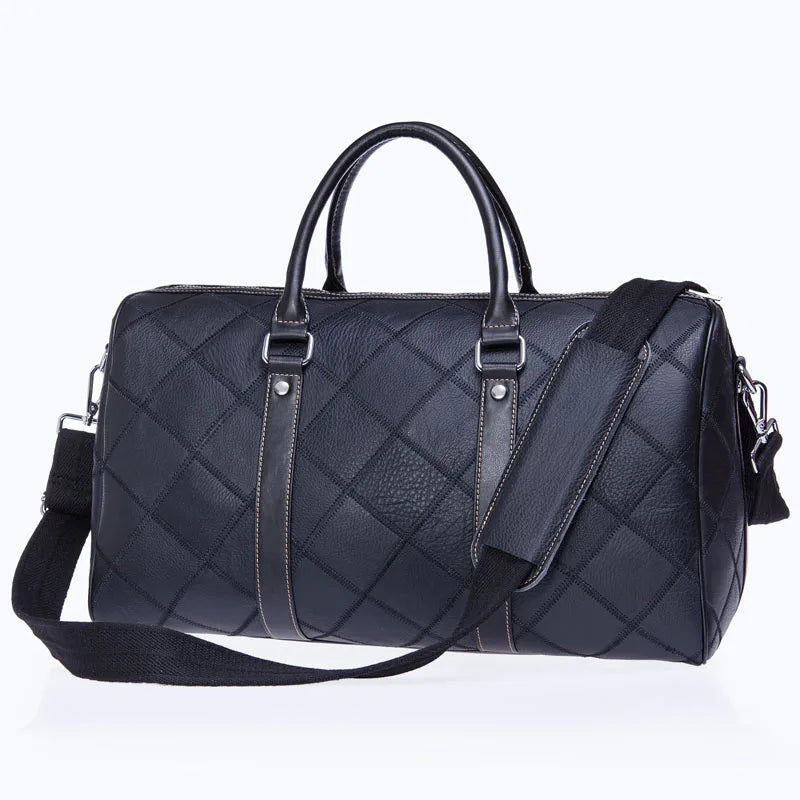 WESTAL Men's Travel Bags Hand Luggage Genuine Leather Duffle Bags Leather Luggage Travel Bag Suitcases Handbags big/Weekend Bag