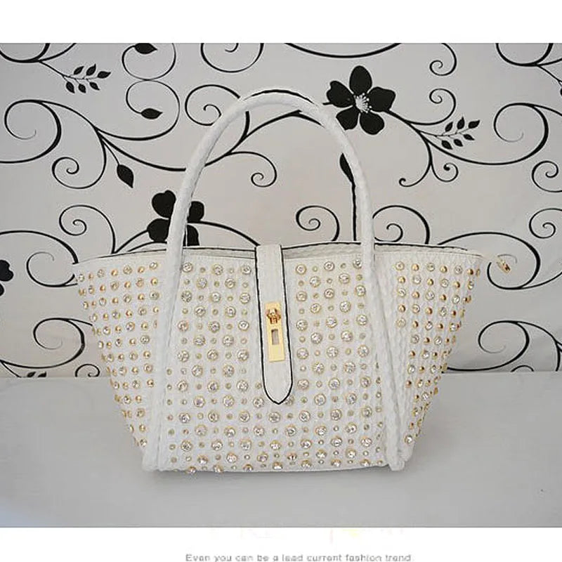 iPinee Rhinestones Crossbody Bags For Women Patent  Leather Luxury Handbags Women Bag Designer Ladies Messenger Bag Sac A Main