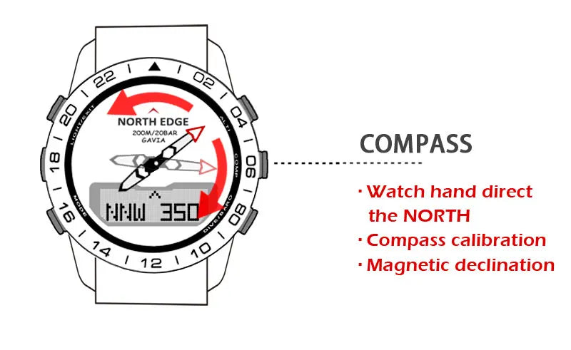 NORTH EDGE Gavia 2 Men's Dive & Adventure Watch