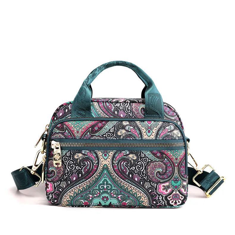 Women's Floral Nylon Crossbody Shoulder Bag