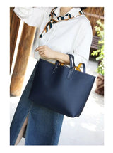 JAZZQ Reversible Genuine Leather Tote | First-Layer Cowhide