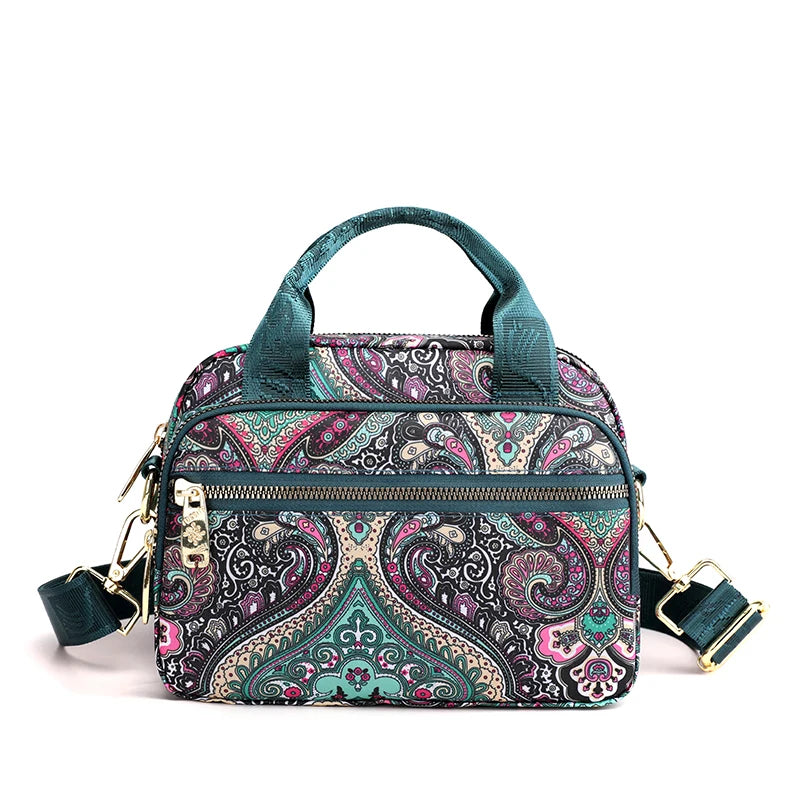 Women's Floral Nylon Crossbody Shoulder Bag