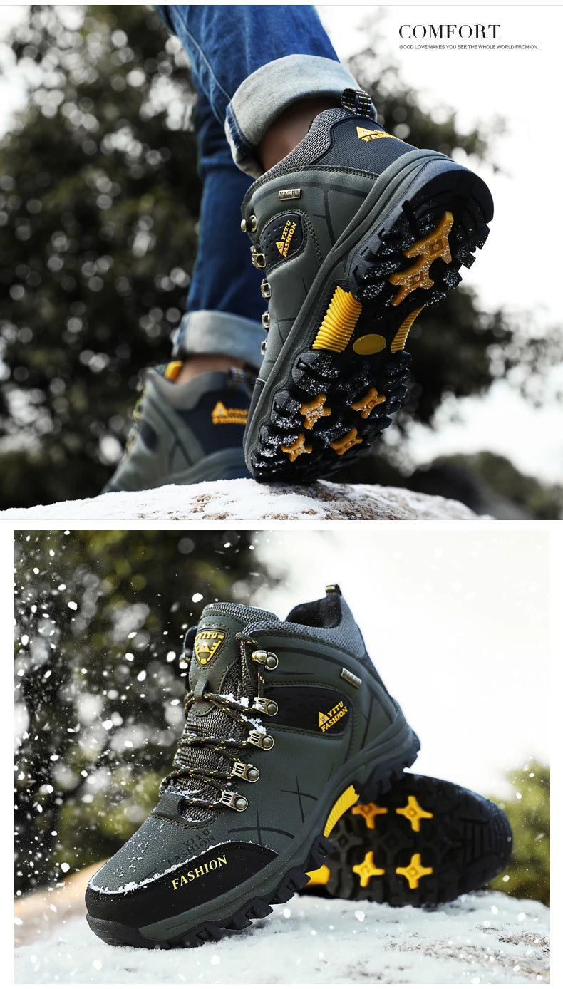 Waterproof Winter Leather Hiking Boots