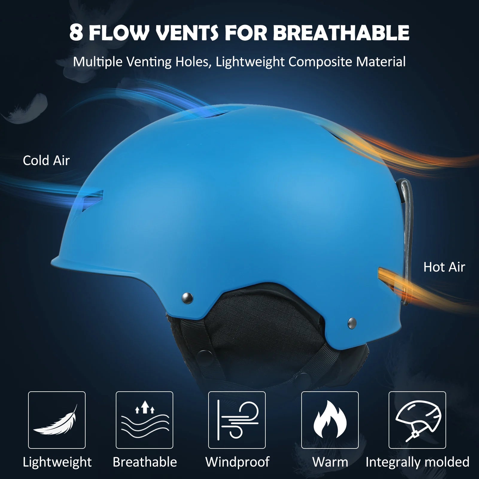 Winter Snow Helmet with Detachable Earmuffs