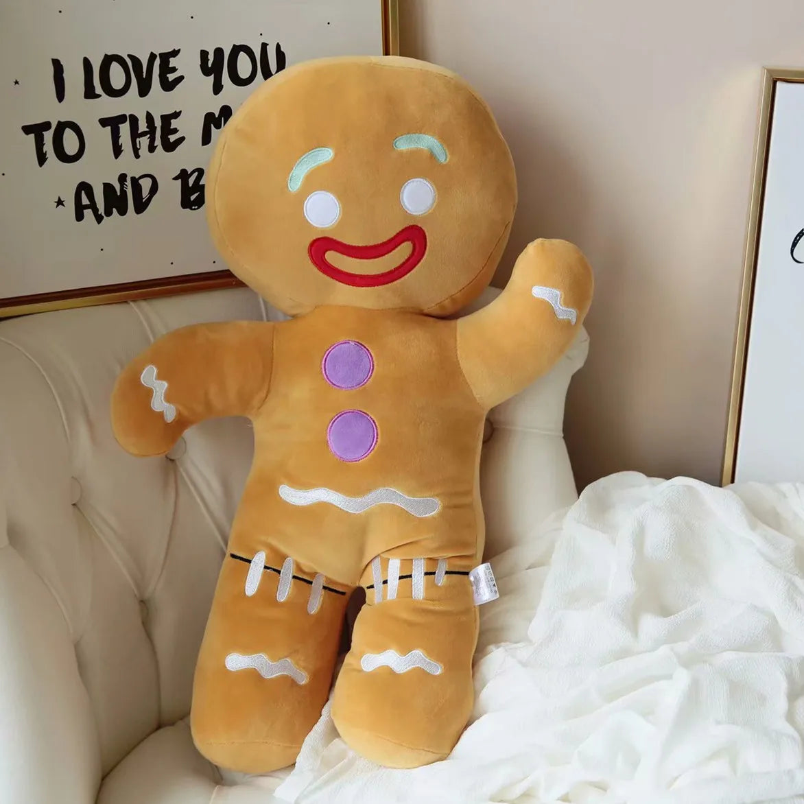 Gingerbread Man Plush Toy – Soft Stuffed Doll Gift
