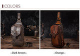 Hot Sell Men Genuine Bull Leather Vintage Coffee Triangle Chest Sling Bag Design Travel Daypack One Shoulder Crossbody Bag XB571