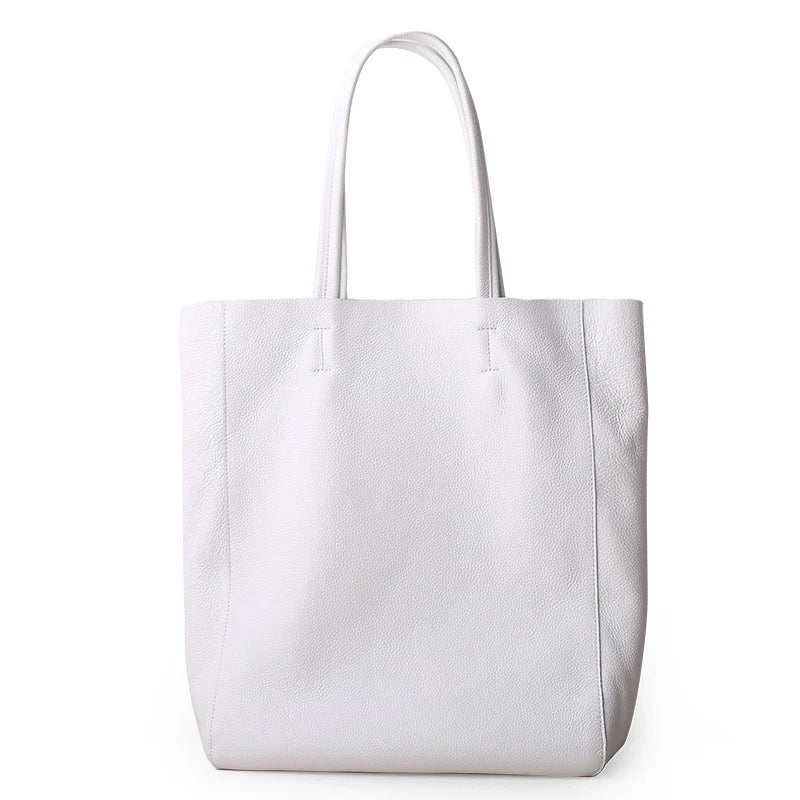 Women Luxury Bag Casual Tote Female Fashion Summer Beach Handbag Lady Popular Soft Cowhide Genuine Leather Shoulder Shopping Bag