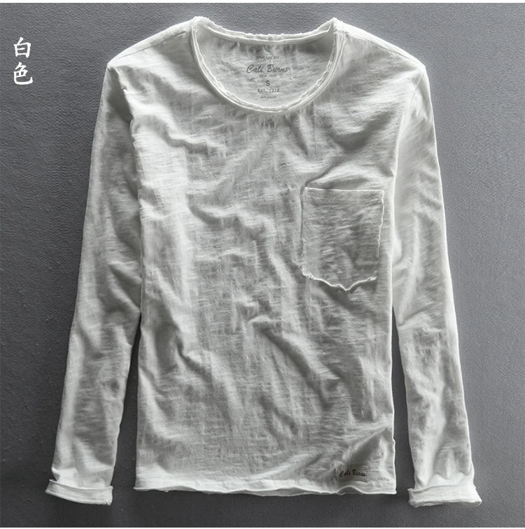 Men's Vintage Bamboo Cotton Long Sleeve Tee