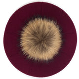 Women's Knit Beret with Oversized Pom Pom | Geebro