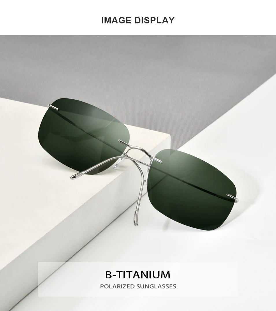 FONEX Titanium Rimless Polarized Sunglasses – Ultralight