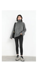 Women's Relaxed Mock Neck Knit Sweater