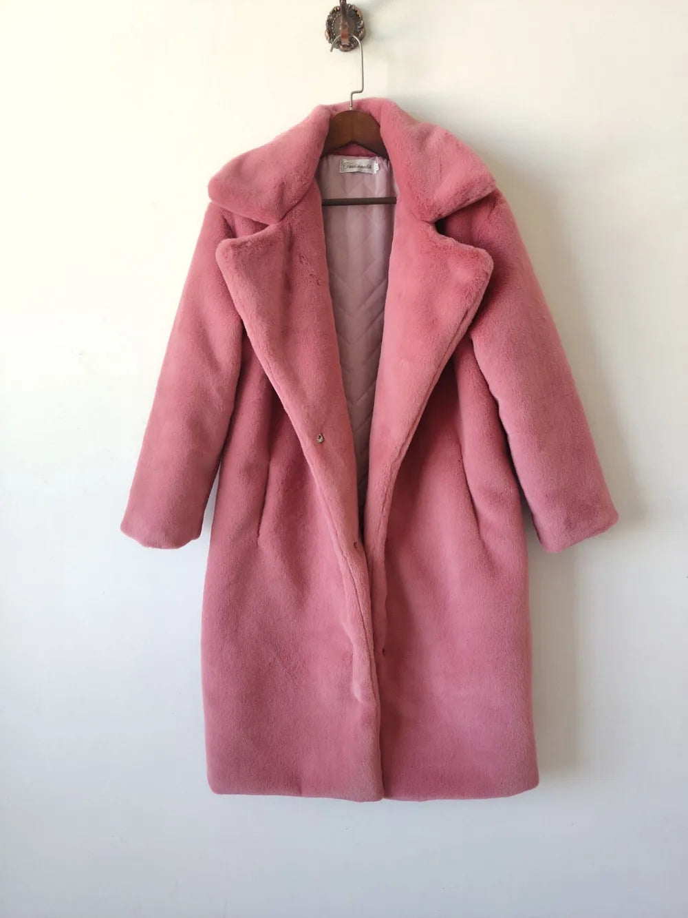 Luxury Faux Rabbit Fur Winter Overcoat