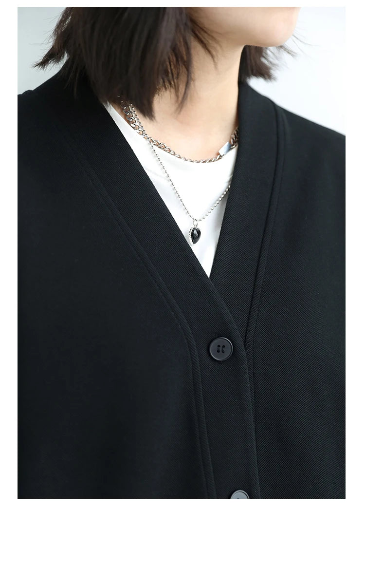 Women's Relaxed V-Neck Cotton-Blend Cardigan